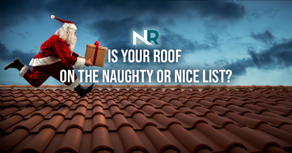 santa running on a roof